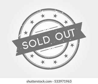 sold out. gray stamp sign