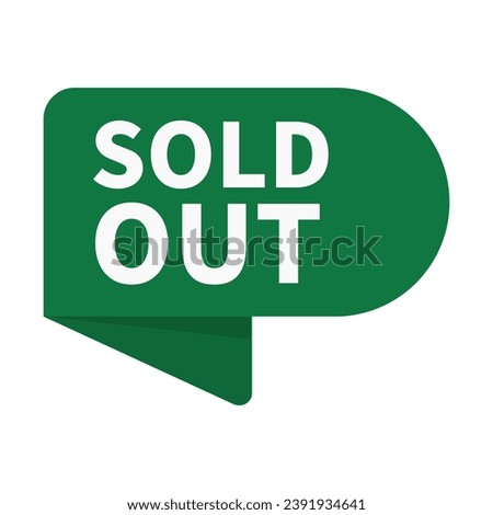 Sold Out In Green Ribbon Rounded Rectangle Shape For Information Product Advertising Business Marketing
