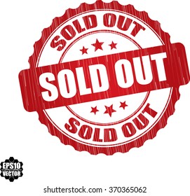 Sold Out Grunge Rubber Stamp, Vector Illustration