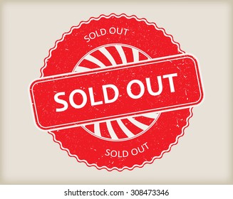 Sold out grunge rubber stamp.Vector illustration.