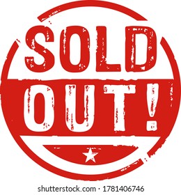 Sold out grunge stamp vector icons. Ticket sales success, product promotion, price and buy concept.