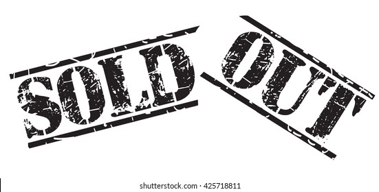 sold out grunge stamp, vector illustration