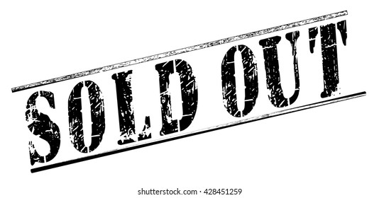 sold out grunge stamp, vector illustration