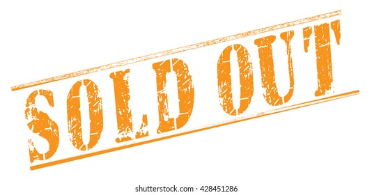 sold out grunge stamp, vector illustration