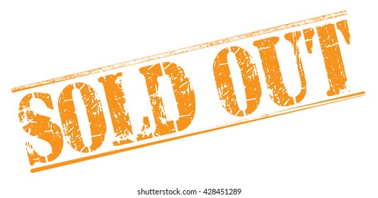 sold out grunge stamp, vector illustration