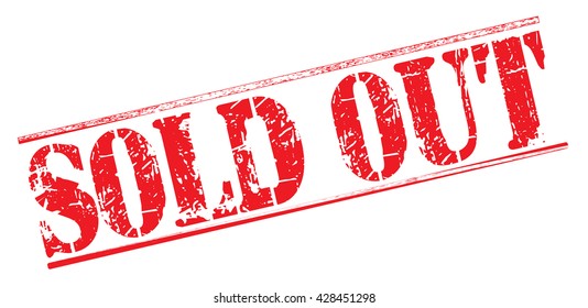 sold out grunge stamp, vector illustration