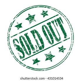 sold out grunge stamp, vector illustration 