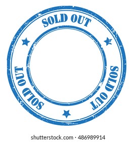sold out grunge stamp, vector illustration
