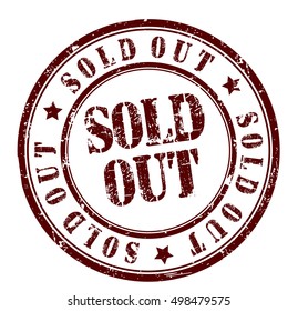 sold out grunge stamp, vector illustration