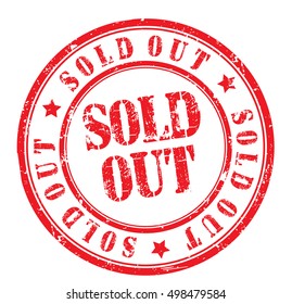 sold out grunge stamp, vector illustration