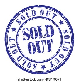 sold out grunge stamp, vector illustration