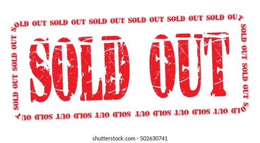 sold out grunge stamp, vector illustration