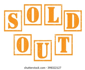 sold out grunge tag, vector illustration