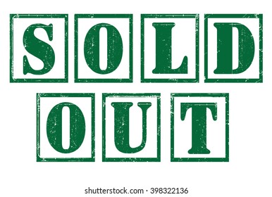 sold out grunge tag, vector illustration