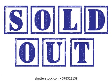 sold out grunge tag, vector illustration