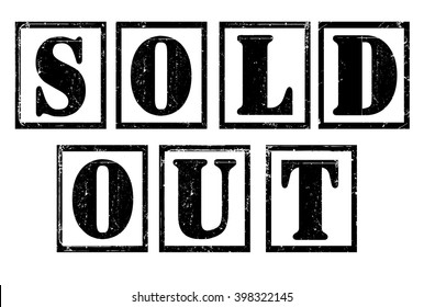 sold out grunge tag, vector illustration