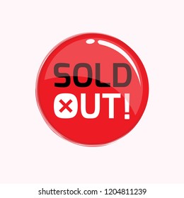 Sold out icon vector