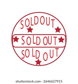 sold out icon vector illustration indicates that the product or item is no longer available