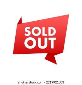 Sold out label, badge. Shop now. Vector stock illustration.