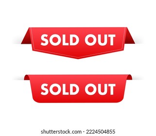 Sold out label, badge. Shop now. Vector stock illustration.