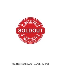 sold out label design red icon sold out stamp sticker isolated on white background 