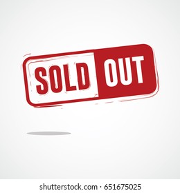 Sold Out Label Logo Vector Template