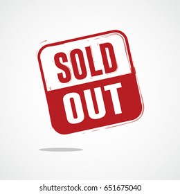 Sold Out Label Logo Vector Template