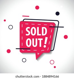 Sold Out label in red dynamic concept