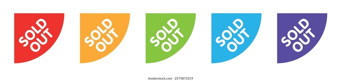 "Sold out" out left corner tab