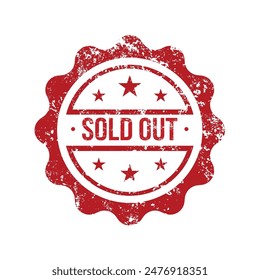 SOLD OUT - red rubber stamp - vector illustration	