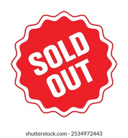 SOLD OUT - red rubber stamp - vector illustration