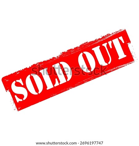 Sold Out, red rubber stamp vector