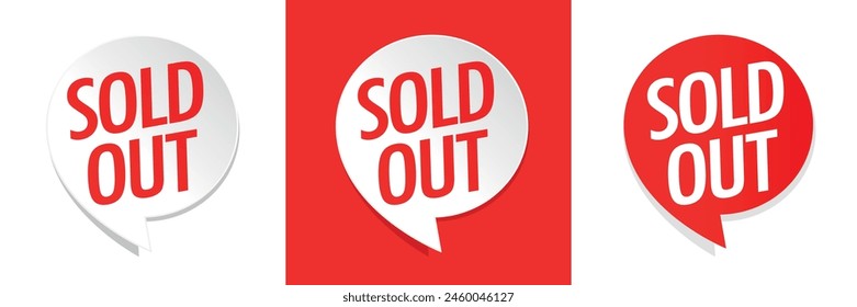 Sold out red speech bubble