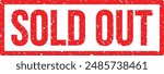 sold out red stamp vector