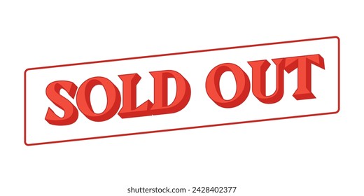Sold out red stamp vector isolated icon
