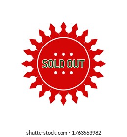Sold out red vector icon design