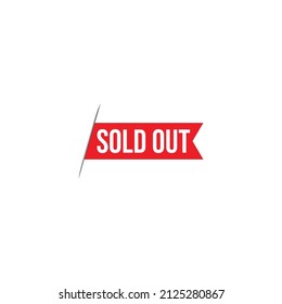 Sold out ribbon sign vector illustration.