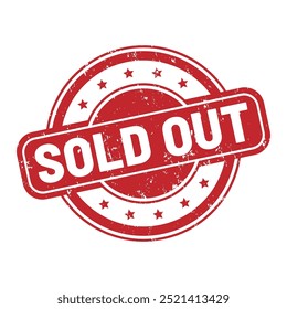 Sold out round stamp icon grunge distressed style