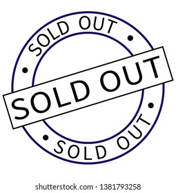 Sold Out Round Stamp Vector