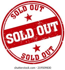 sold out rubber stamp