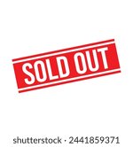 SOLD OUT Rubber stamp design. VECTOR ILLUSTRATION.