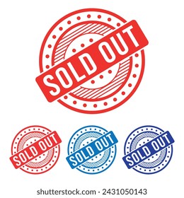 Sold out, Rubber stamp Design vector, illustration