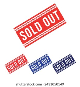 Sold out, Rubber stamp Design vector, illustration
