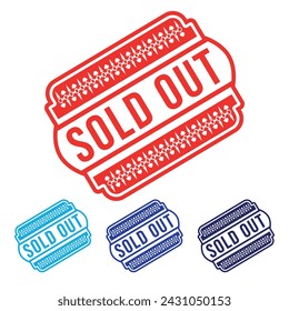 Sold out, Rubber stamp Design vector, illustration