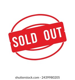 SOLD OUT Rubber stamp design. VECTOR ILLUSTRATION.