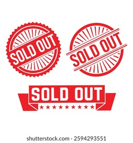 Sold out Rubber stamp design Vector 