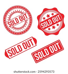 Sold out Rubber stamp design Vector 