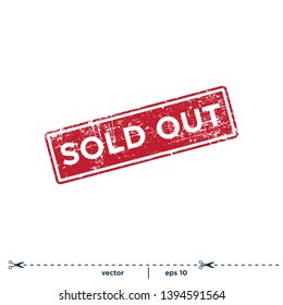 Sold Out Rubber Stamp Grunge Vector