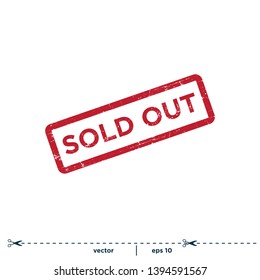 Sold Out Rubber Stamp Grunge Vector