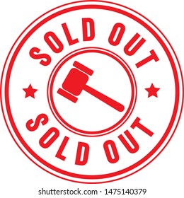 Sold out rubber stamp with hammer